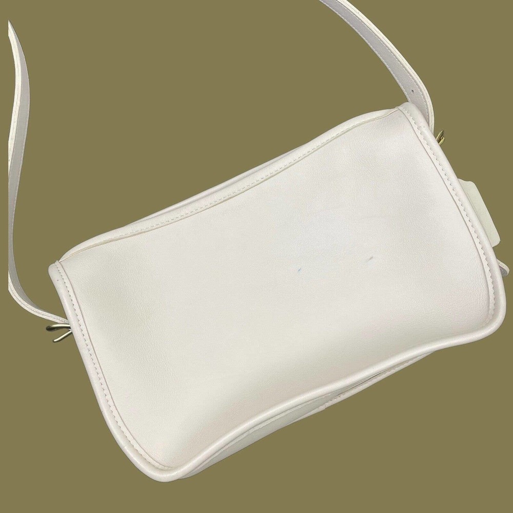 Vintage Coach 9938 Mitchell Leather Crossbody Bag Purse Ivory Cream White